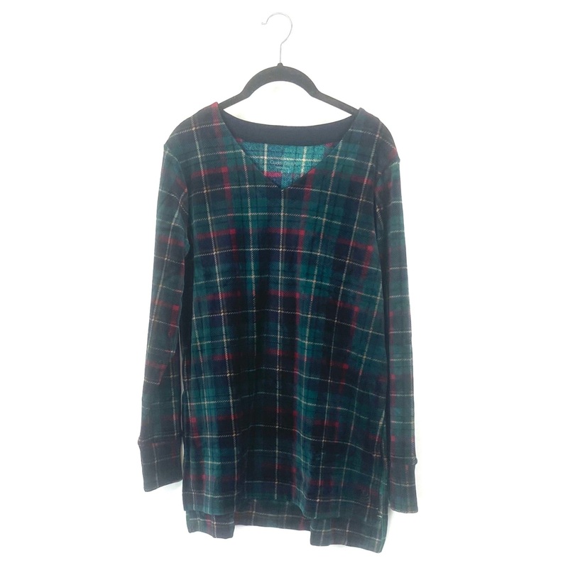 Plaid Fleece Top – Extra Small, Small, And Medium Extra Small