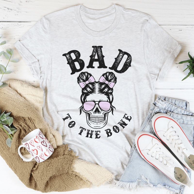 Bad To The Bone Cute Skull Tee White S