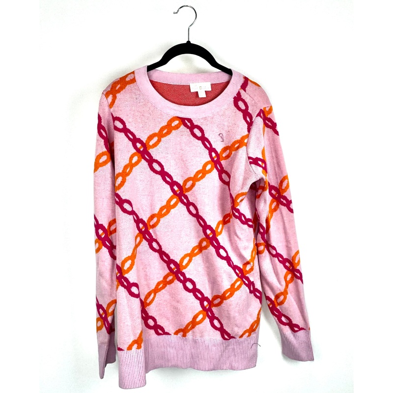 Light Pink Chain Pattern Sweater- Size 6/8