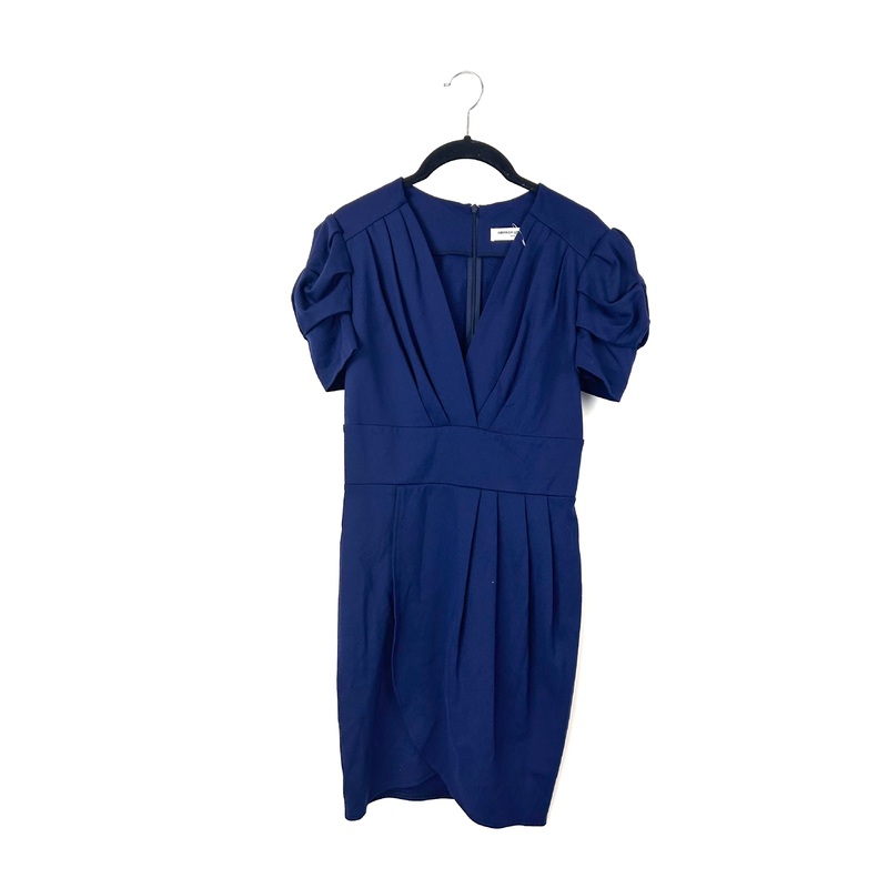 Navy Blue V Neck Dress – Small