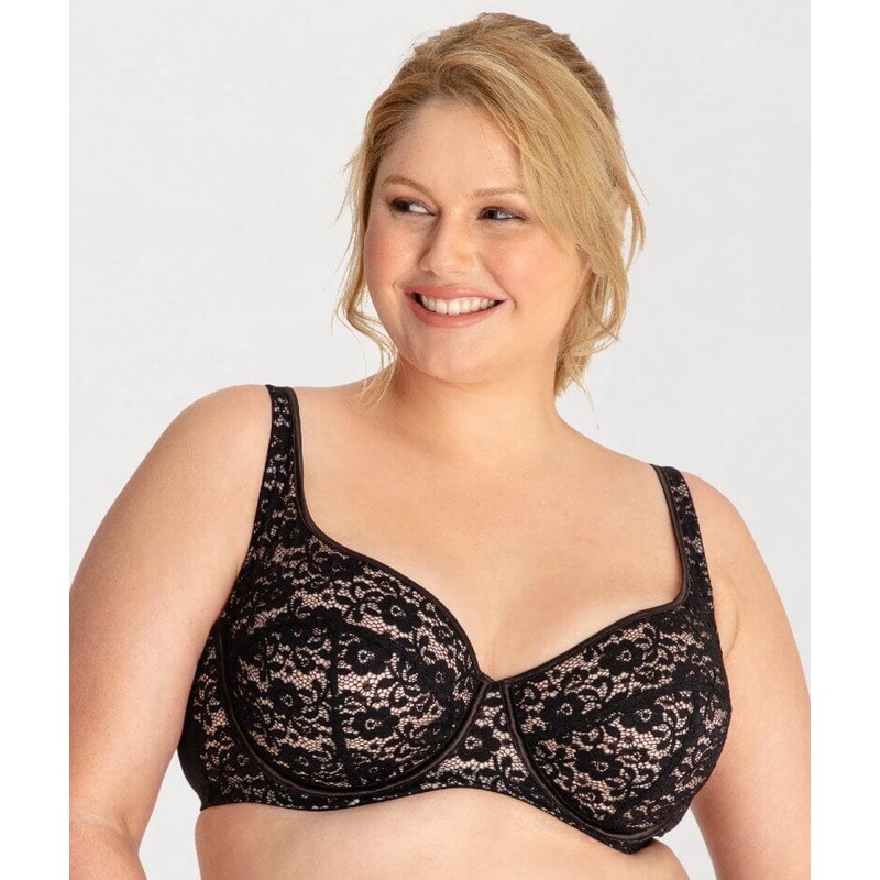 Ava & Audrey Alice All Lace Full Cup Underwired Bra – Black 36DD