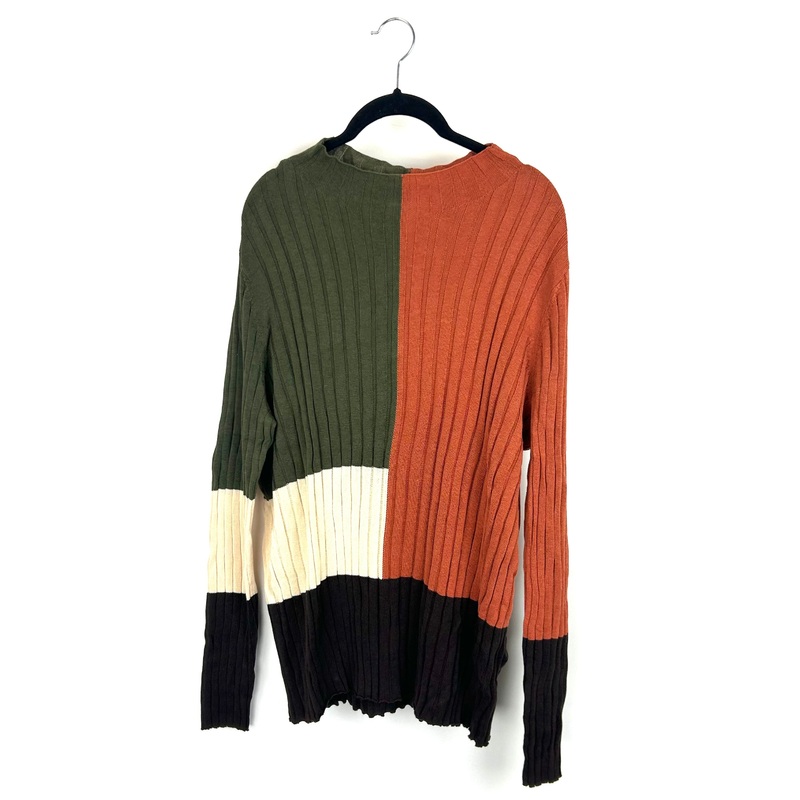 Earth Tones Sweater Knit Long Sleeve Top – Size 8/10