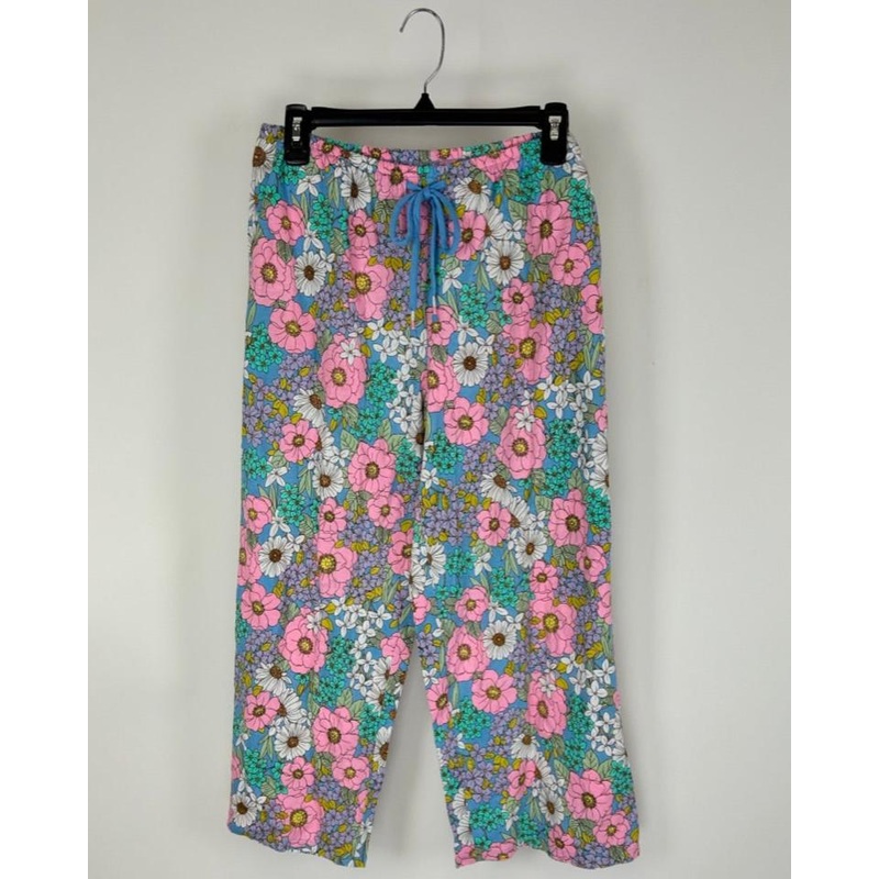 Colorful Floral Print Pajama Pants – Size 6-8