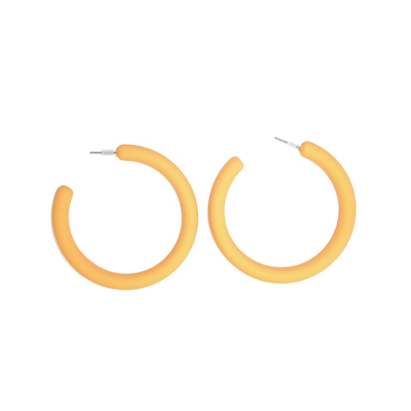Light Orange Matte Hoop Earrings