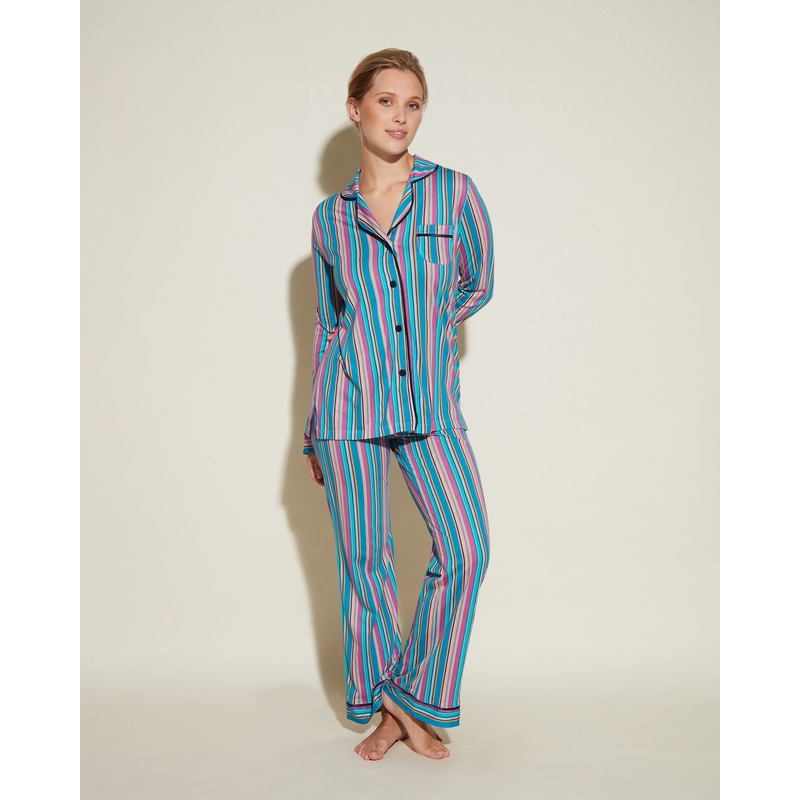 Pigiama Con Top A Maniche Lunghe E Pantaloni Bold Stripe XS