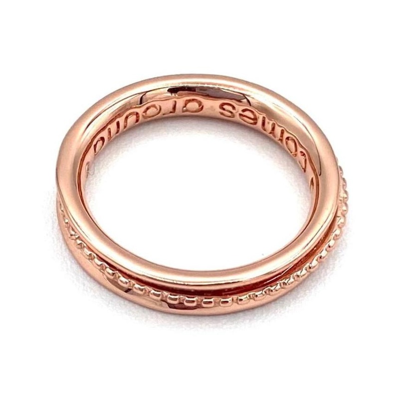 Rose Gold Pleated Studded Ring – Size 7