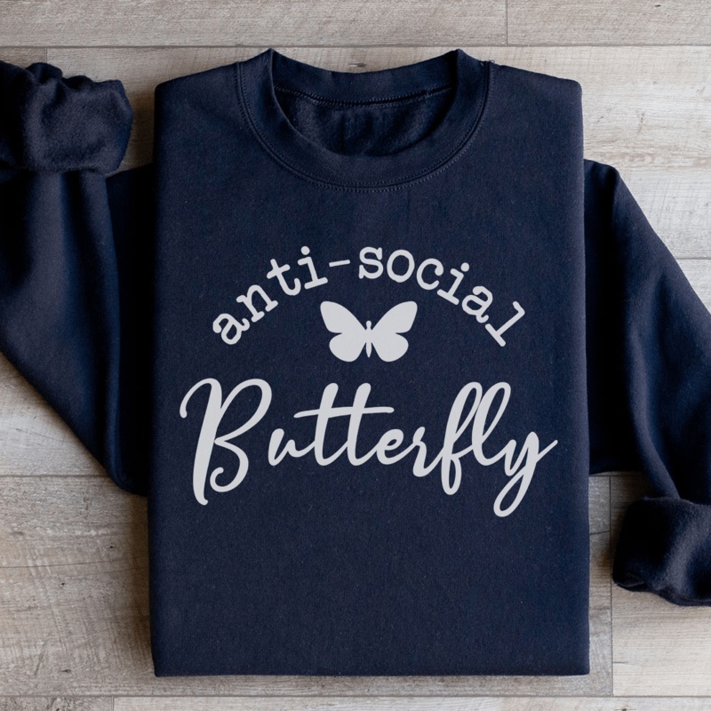 Anti Social Butterfly Sweatshirt Black S