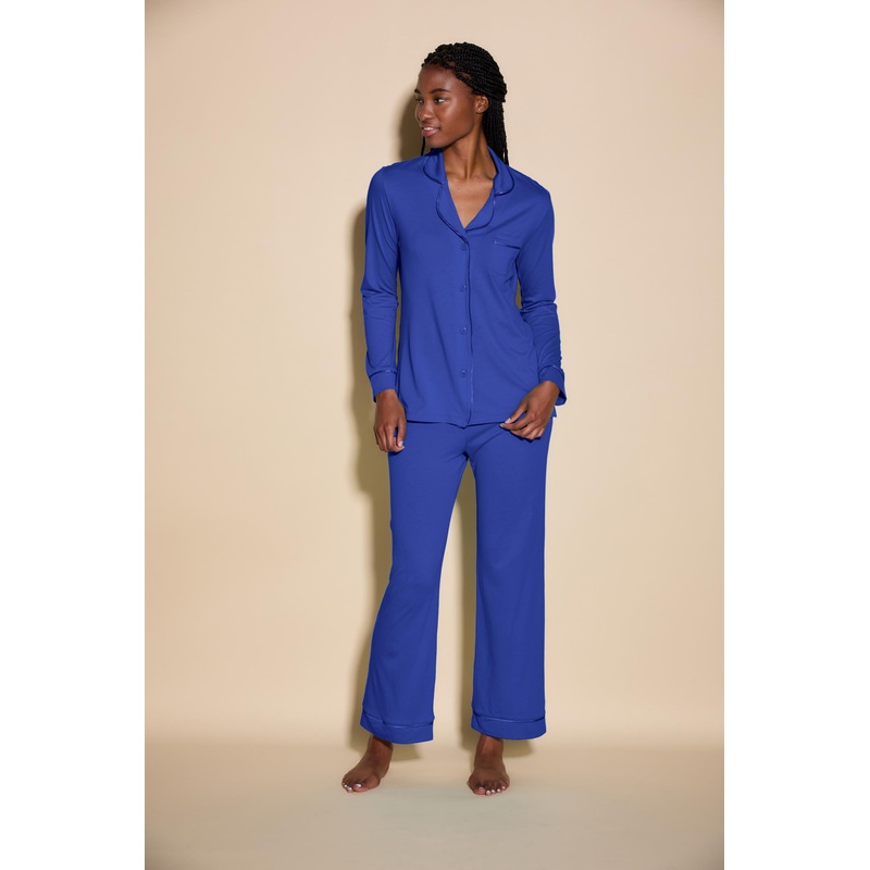 Conjunto De Pijama Con Camisa De Manga Larga Y Pantalones Cobalt/Cobalt XS