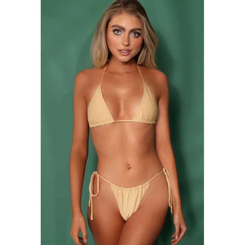 JUILLET GOLD Triangle Bikini Top S