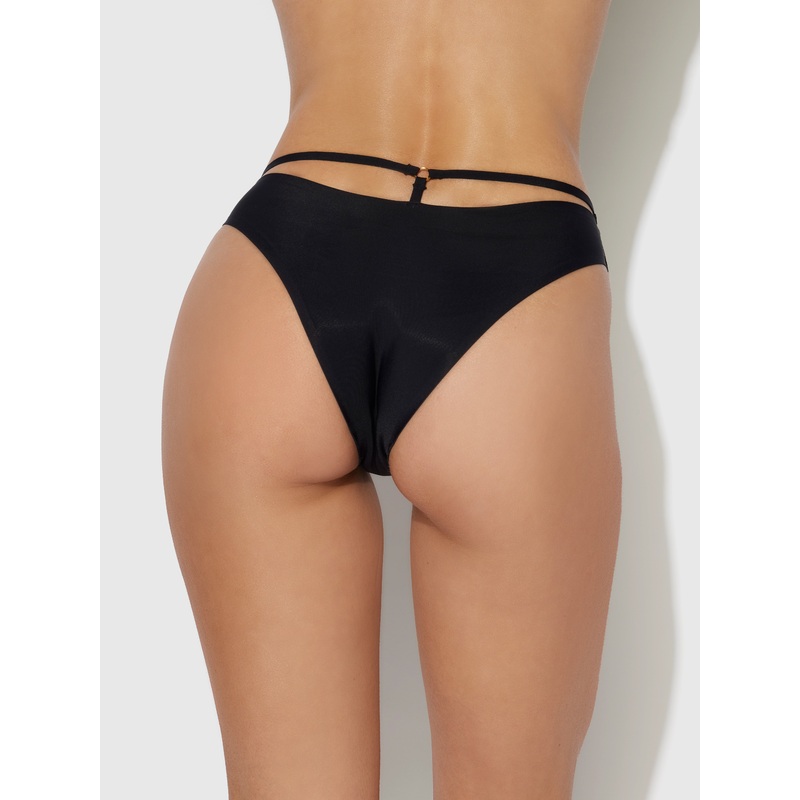 No Show Mid Rise Strappy T-Thong Black S