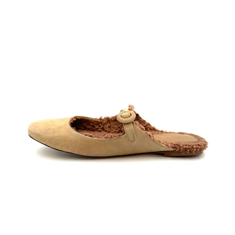 Tan Suede Flat Mule – Size 6.5