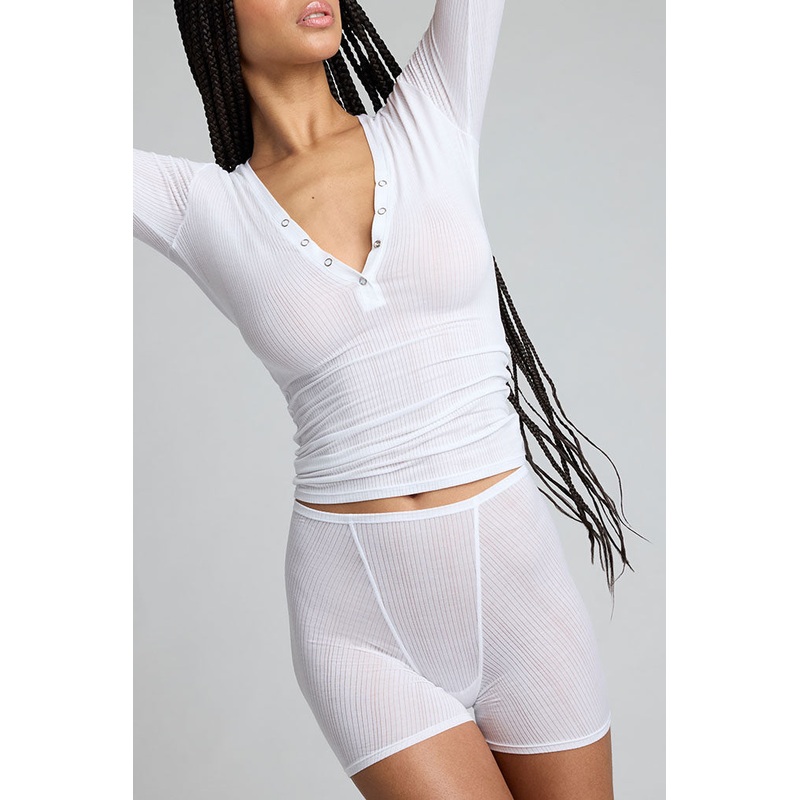 Whipped Henley in White XS White Single