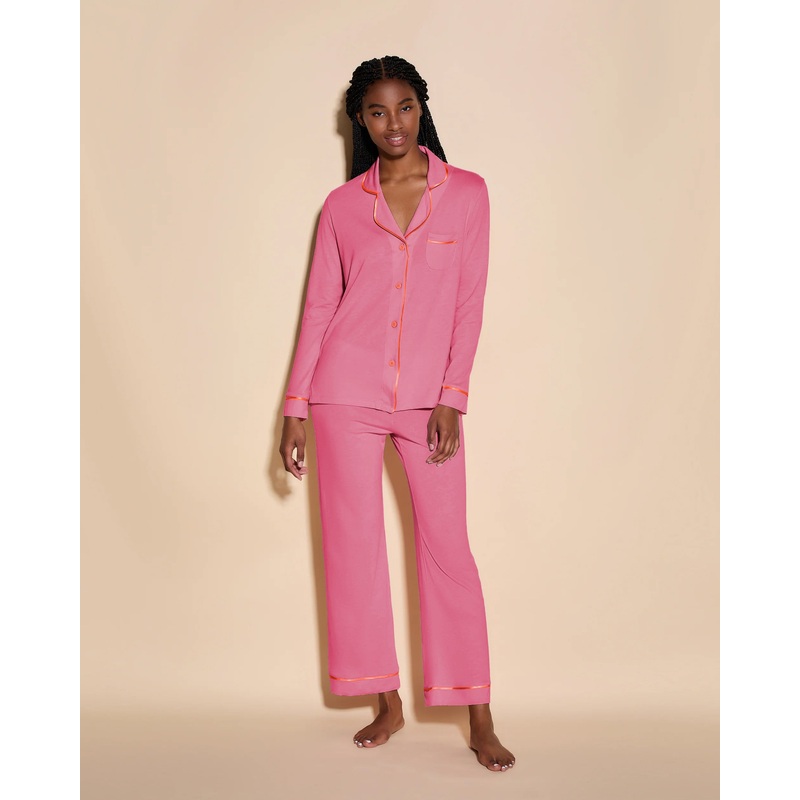 Conjunto De Pijama Con Camisa De Manga Larga Y Pantalones Venetian Dusk/Sicilian Orange XS