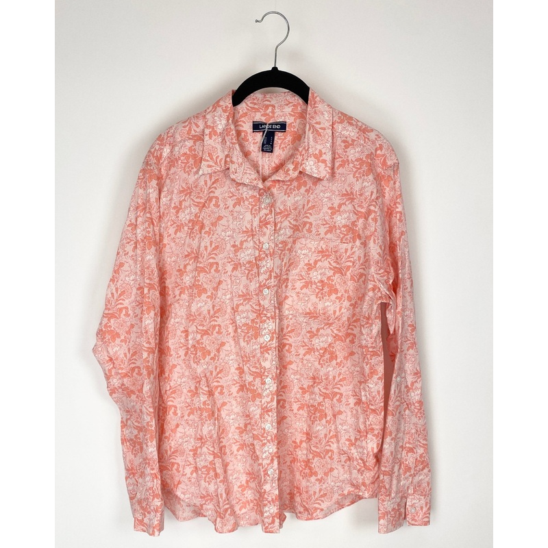 Coral Floral Blouse – Small