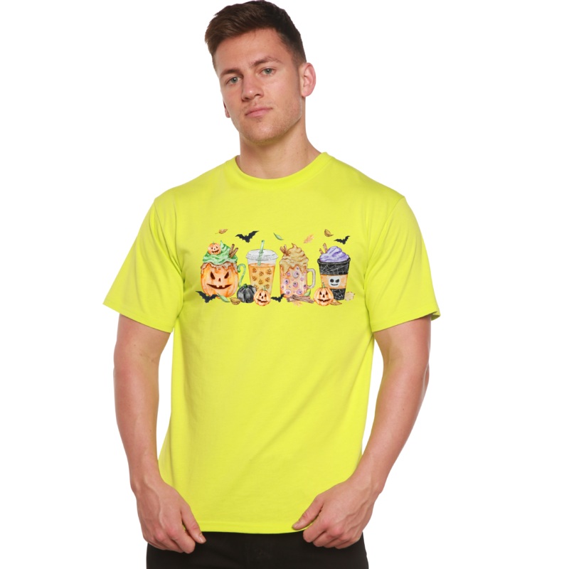 Happy Halloween Men’s Bamboo Viscose/Organic Cotton Short Sleeve Graphic T-Shirt Medium Black