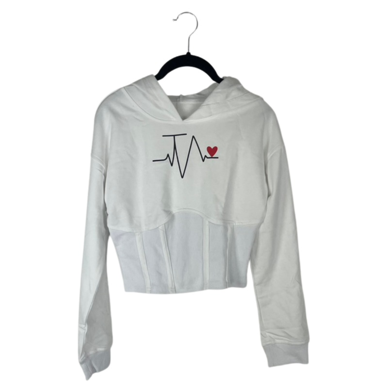White Corset Hoodie – Size 00-6 Extra Small (Size 00)