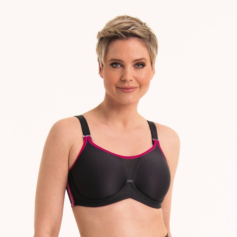 Anita Performance WireX Sport Bra 32E Anthrazit/Pink