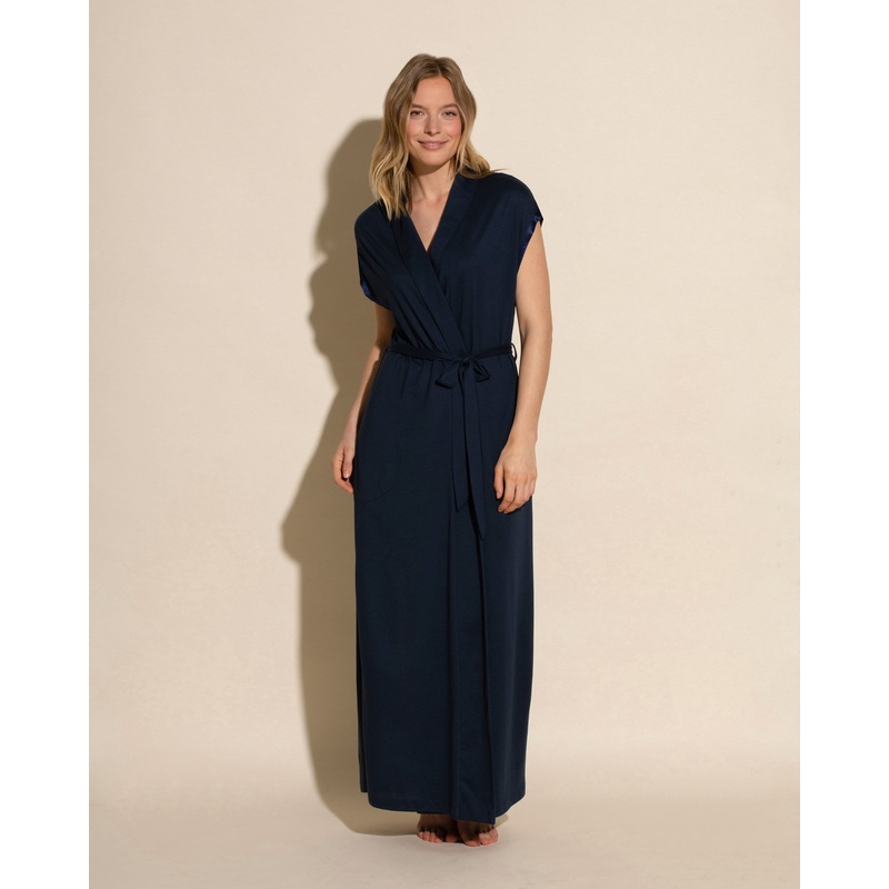 Conjunto De Bata Larga Y Pantalones Cortos Navy S