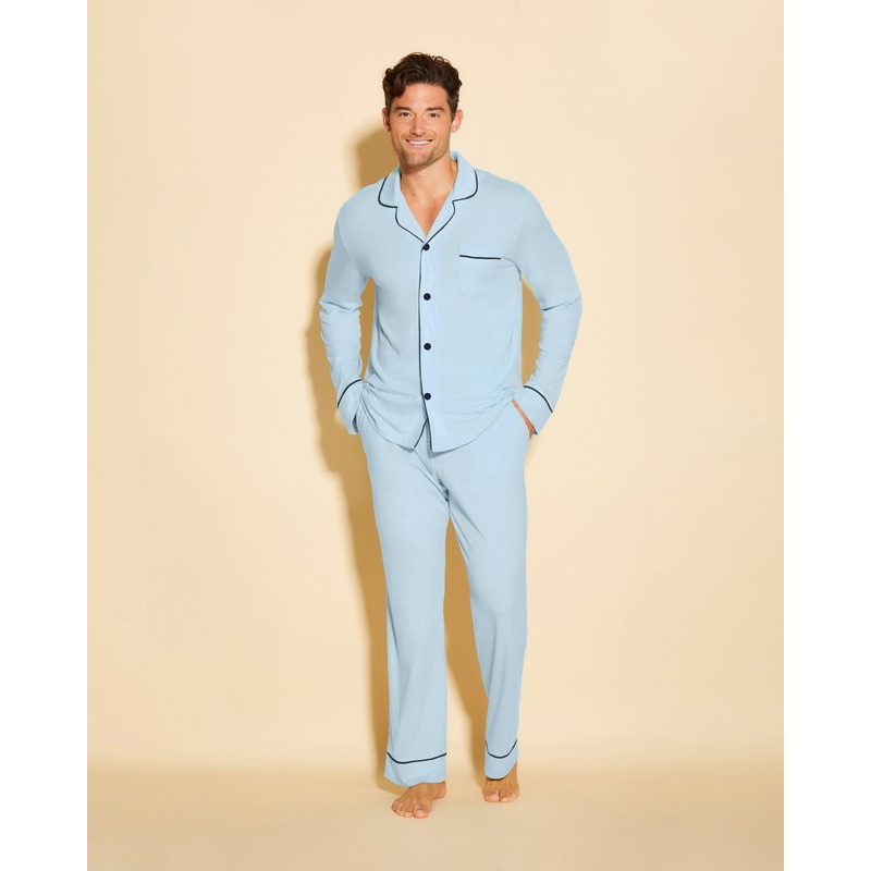 Conjunto De Pijama Para Hombre Clsico Con Camisa De Manga Larga Y Pantalones Aasmani Blue/Navy Blue S
