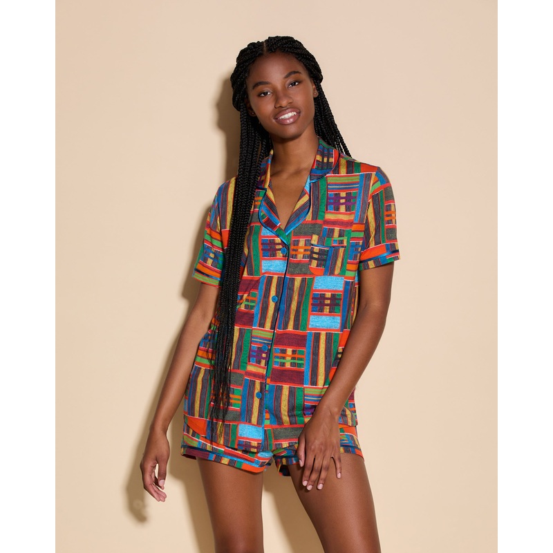Pigiama Con Top A Maniche Corte E Boxer Kente XS