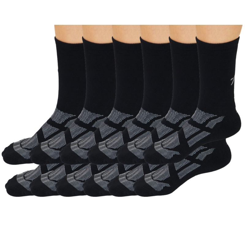 Be Like Bamboo Viscose Crew Socks Unisex Black Color – 12-pack Small/Medium 12-Pack