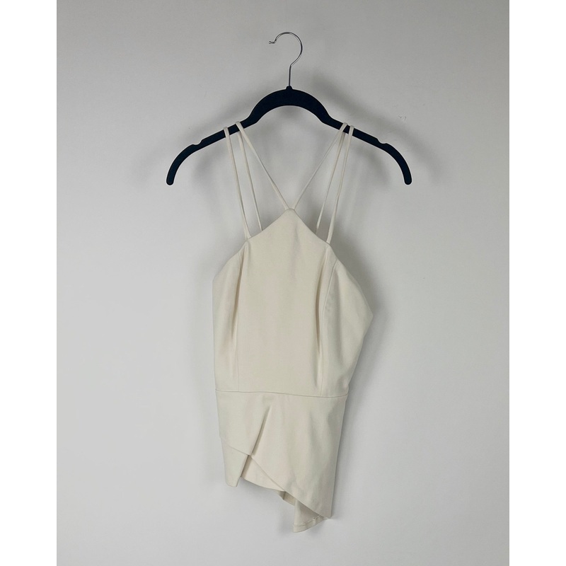 Cream Asymmetrical Hem Top – Size 4-6