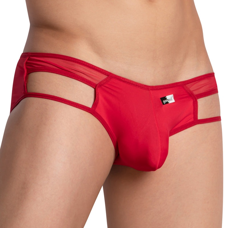 Good Devil GDI029 Mesh Waistline Bikini Brief Small Black