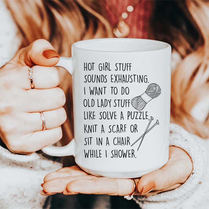 Old Lady Stuff Ceramic Mug 15 oz White One Size