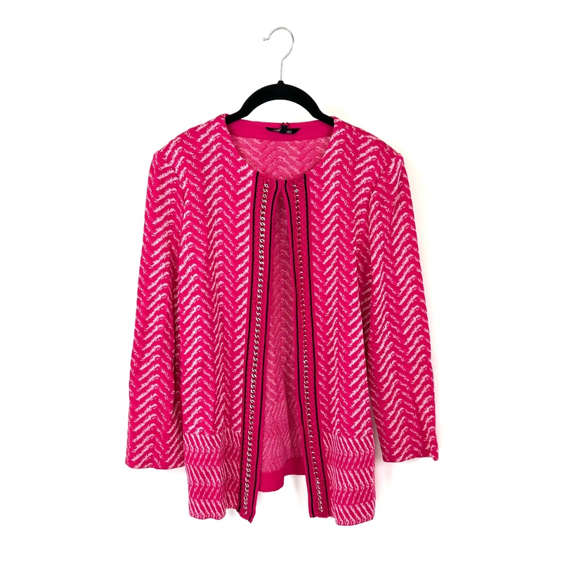 Pink And White TexturedCardigan – Size 2-4