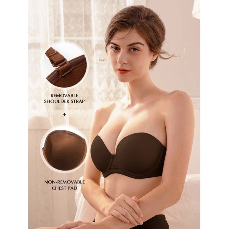 Strapless Multi-way Contour Underwire Bra Coffee Brown 32B/70B