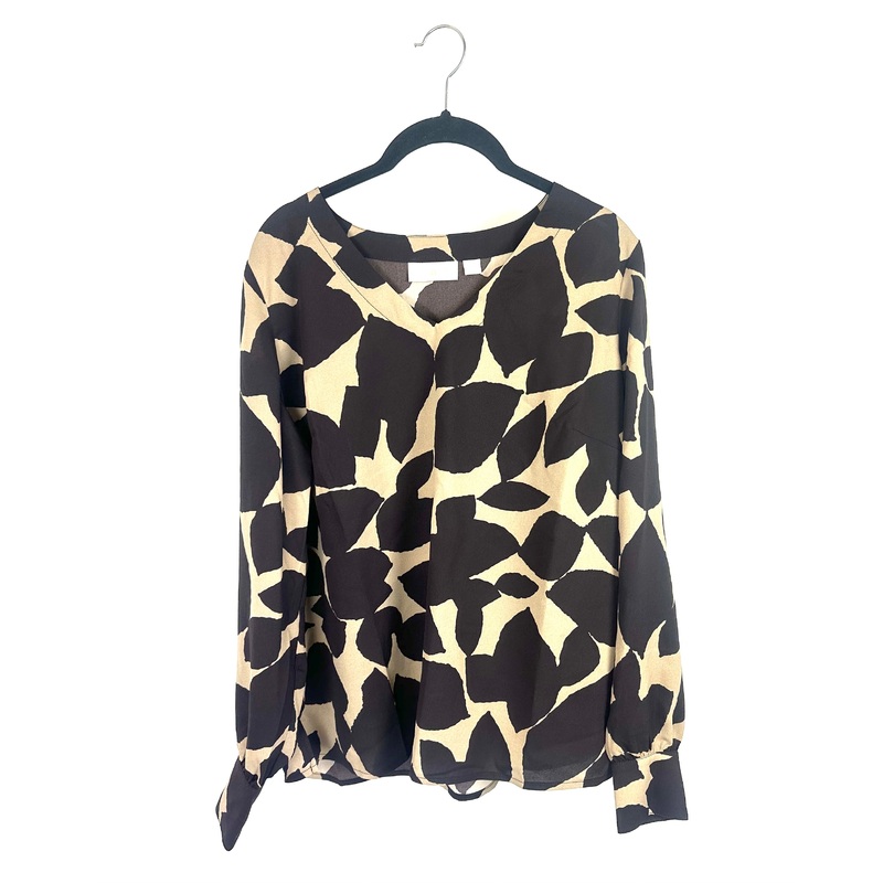 Brown Abstract Long Sleeve Top- Size 6/8