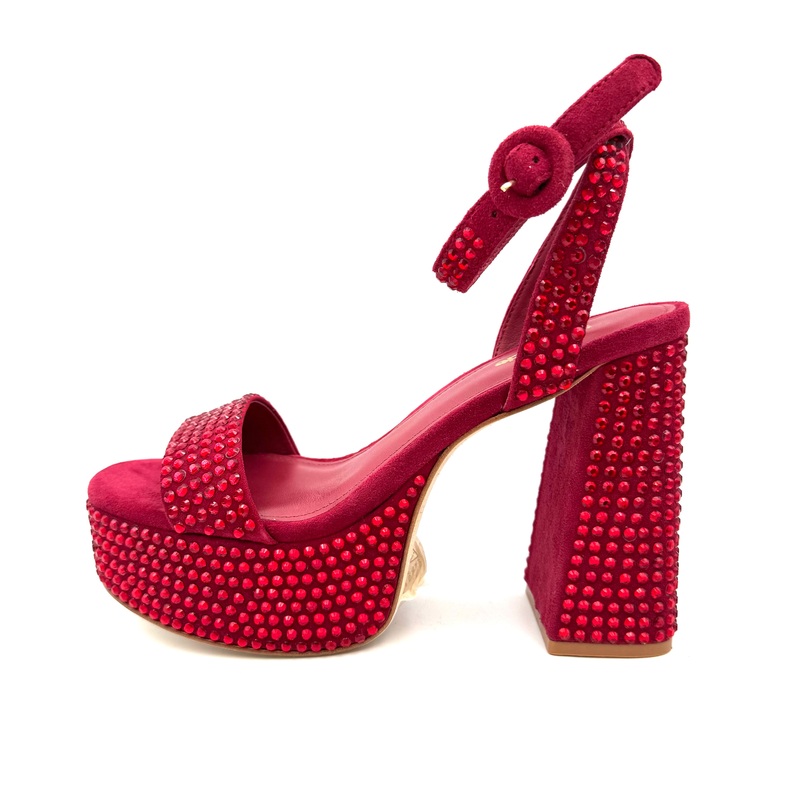 Red Rhinestone Platform Heels – Size 7.5