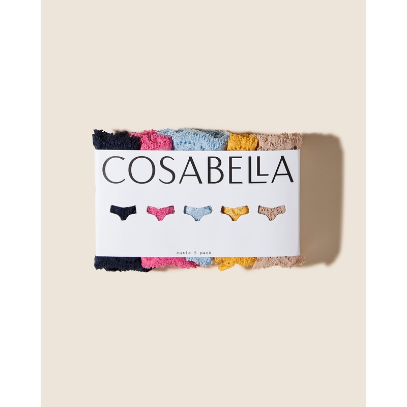 Cutie Lr Thong 5 Pack Navy Blue Rani Pink Aasmani Ble Taaja Mango Sette One Size
