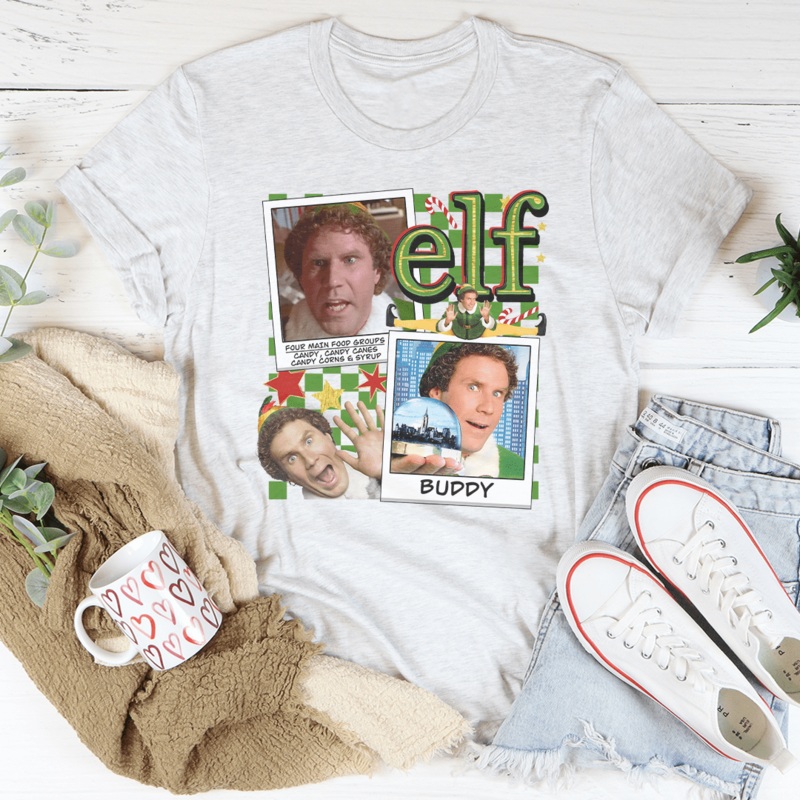Elf Christmas Tee Ash S