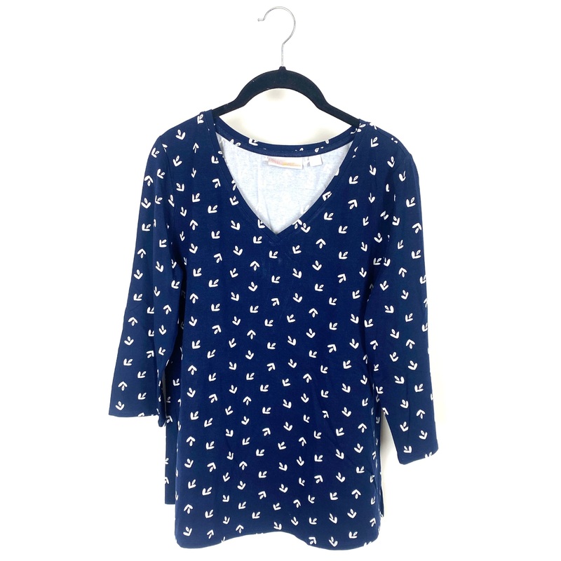 Blue And White Printed Top – Small/Medium
