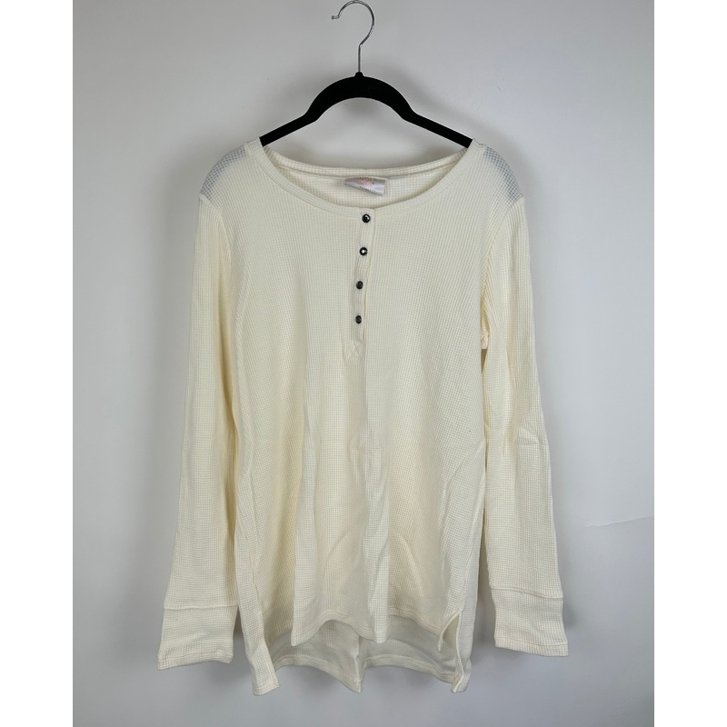 Cream Waffle Knit Long Sleeve – Size 6/8