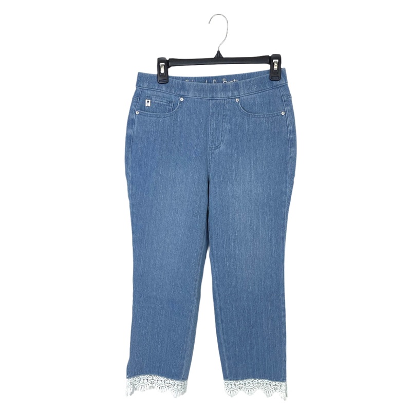 White Lace Trim Blue Jeans – Size 6/8