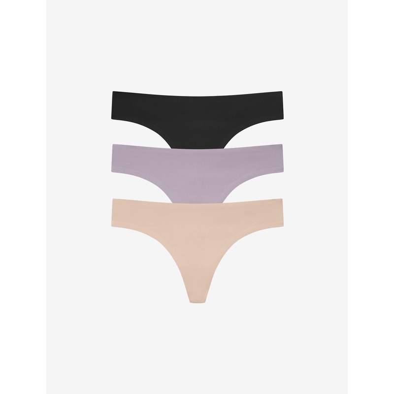 ComfortStretch Thong – 3 Pack black-dreamylilac-taupe XS