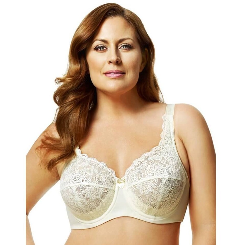 Elila Full Coverage Stretch Lace Underwired Bra – Ivory 34E Ivory