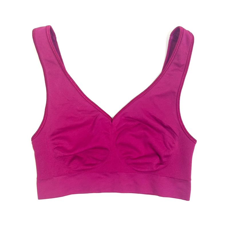 Fuchsia V-neck Sports Bra – Extra Small