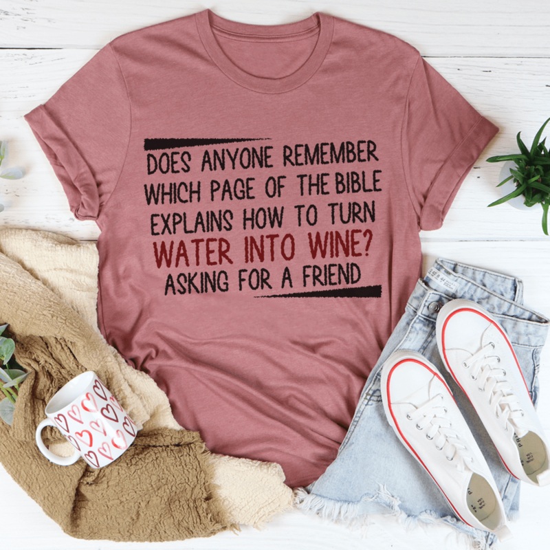 Water Into Wine Tee Mauve S
