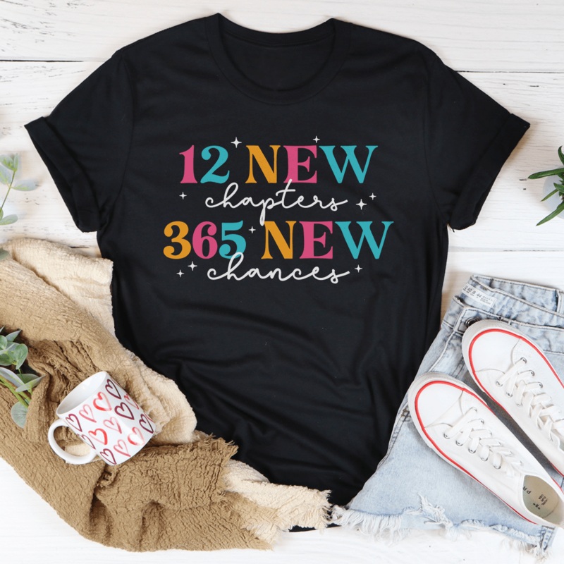 12 New Chapters 12 New Chances Tee Black Heather S
