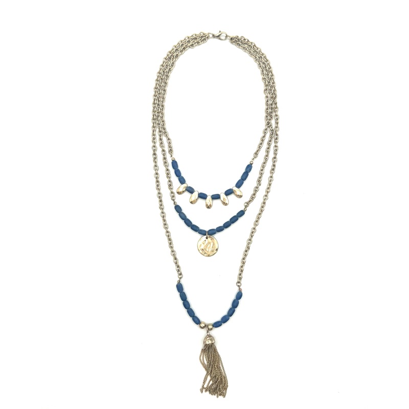 Blue And Gold Layered Necklace