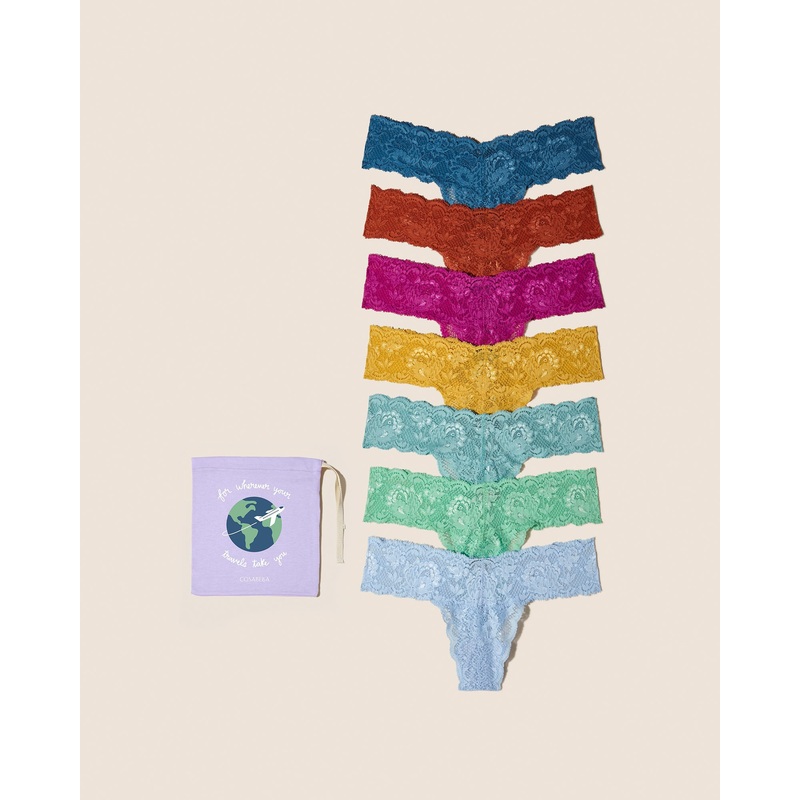 Cutie Tanga 7Er Pack Malawi Cape Fuchsia Sahara Serengeti Sun Ghana Green Blue Capri Sorrento Blue Einheitsgre