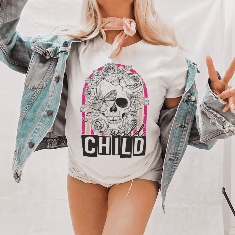Wild Child Skull Tee Ash S