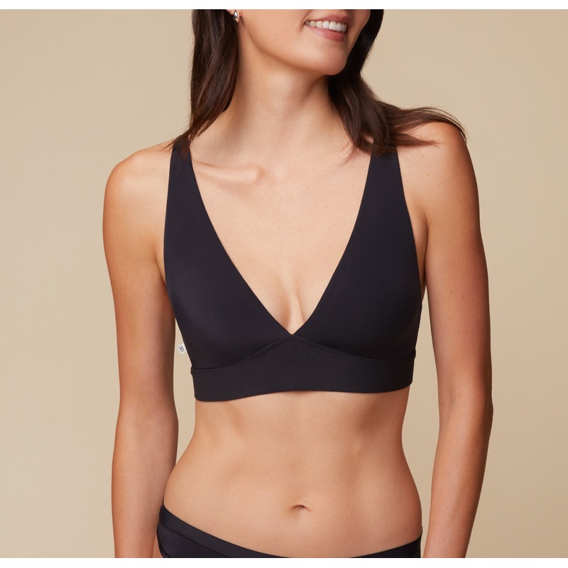 Bliss Plunge Adjustable Bralette – Black Black XS