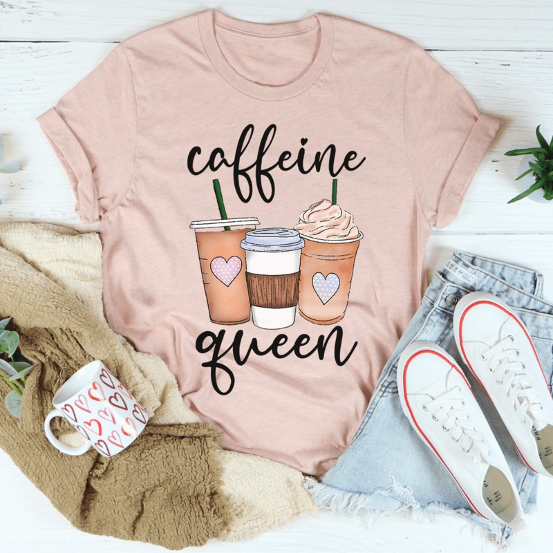 Caffeine Queen Tee Heather Prism Peach S