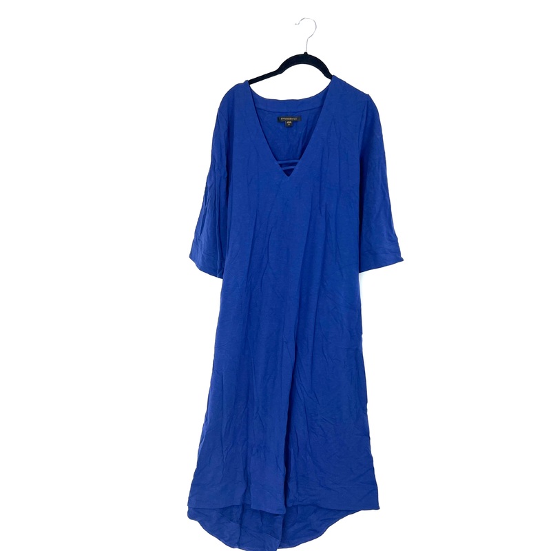 Navy V-Neck Lounge Dress- Small