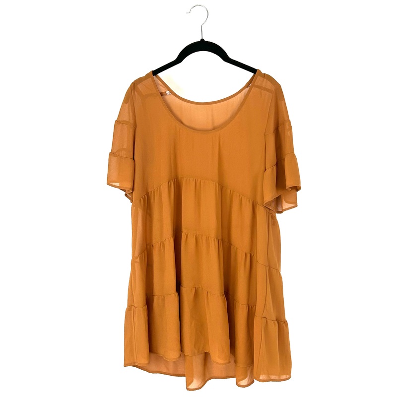 Brown Ruffle Dress – Small