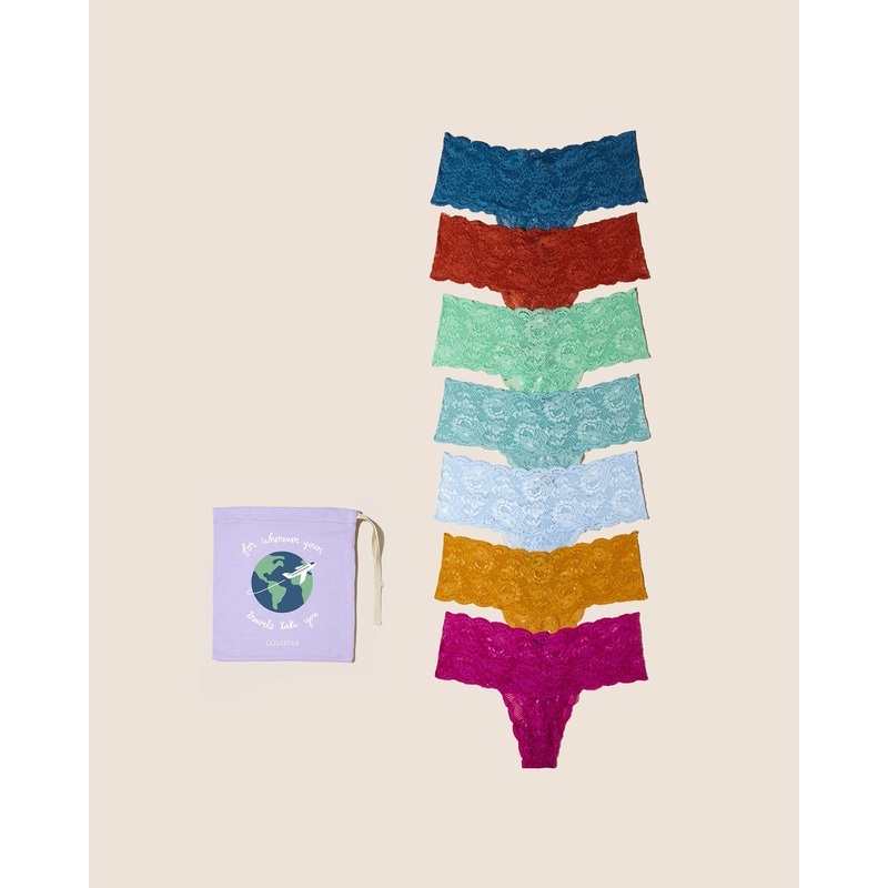Comfie Tanga 7Er-Pack Malawi Cape Fuchsia Sahara Serengeti Sun Ghana Green Blue Capri Sorrento Blue S/M